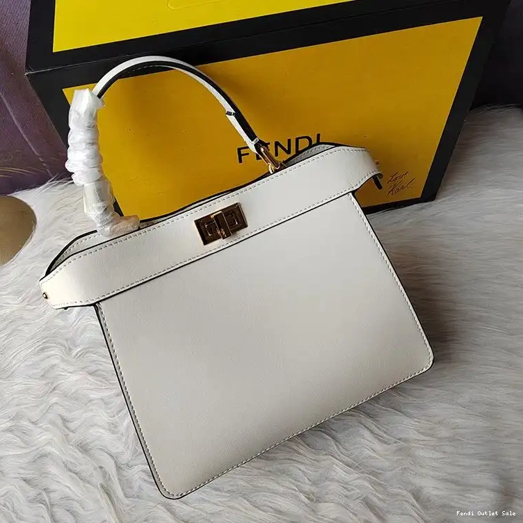 Affordable White Nappa Bag Fendi Peekaboo ISeeU Petite In Leather 0701
